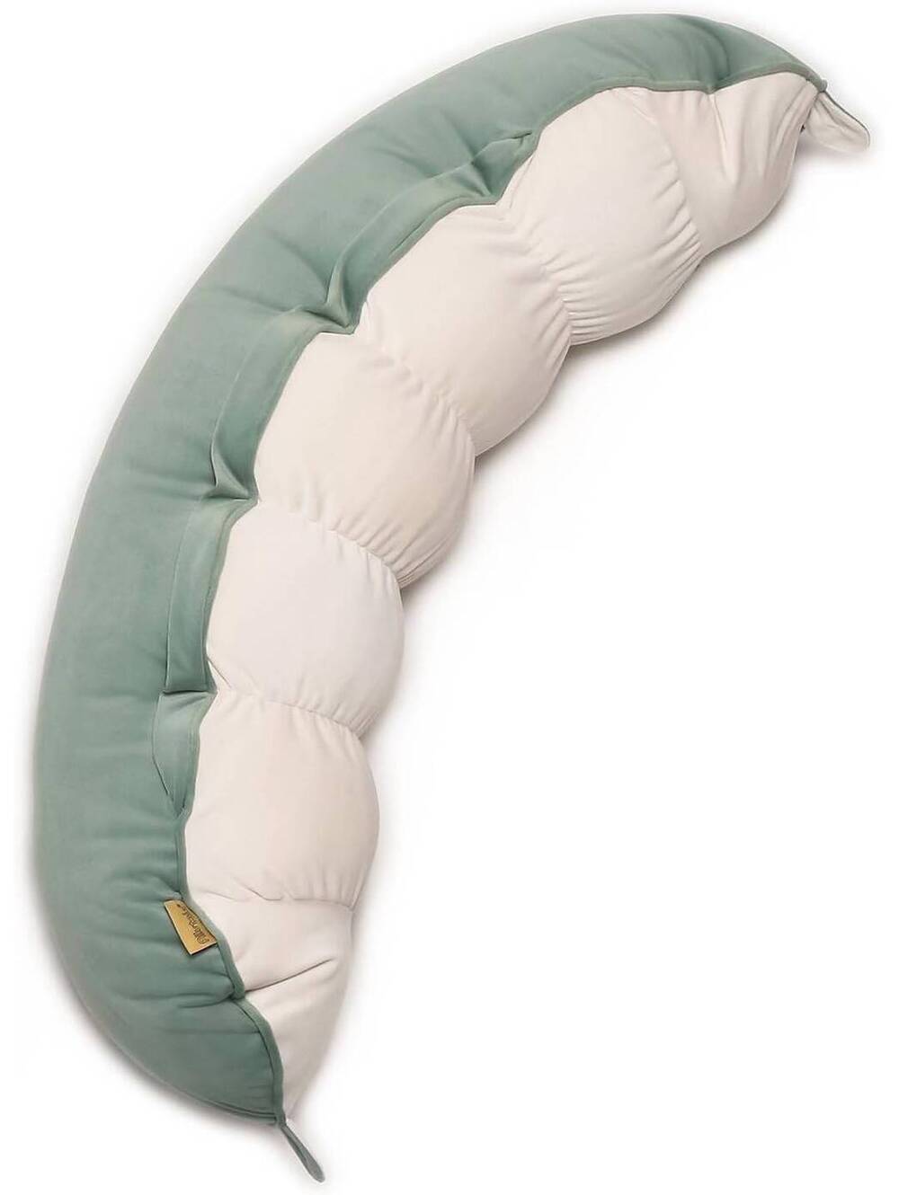 Long Round Body Pillow for Adults, 29.5", Green-White